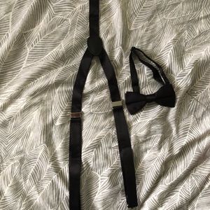 Cap with Suspenders & Bow Tie